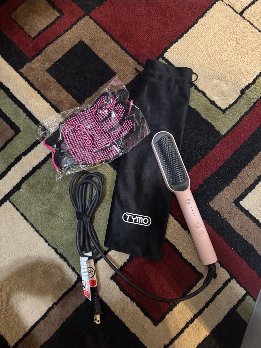 Tymo Pink Heated Hair Straightening Brush